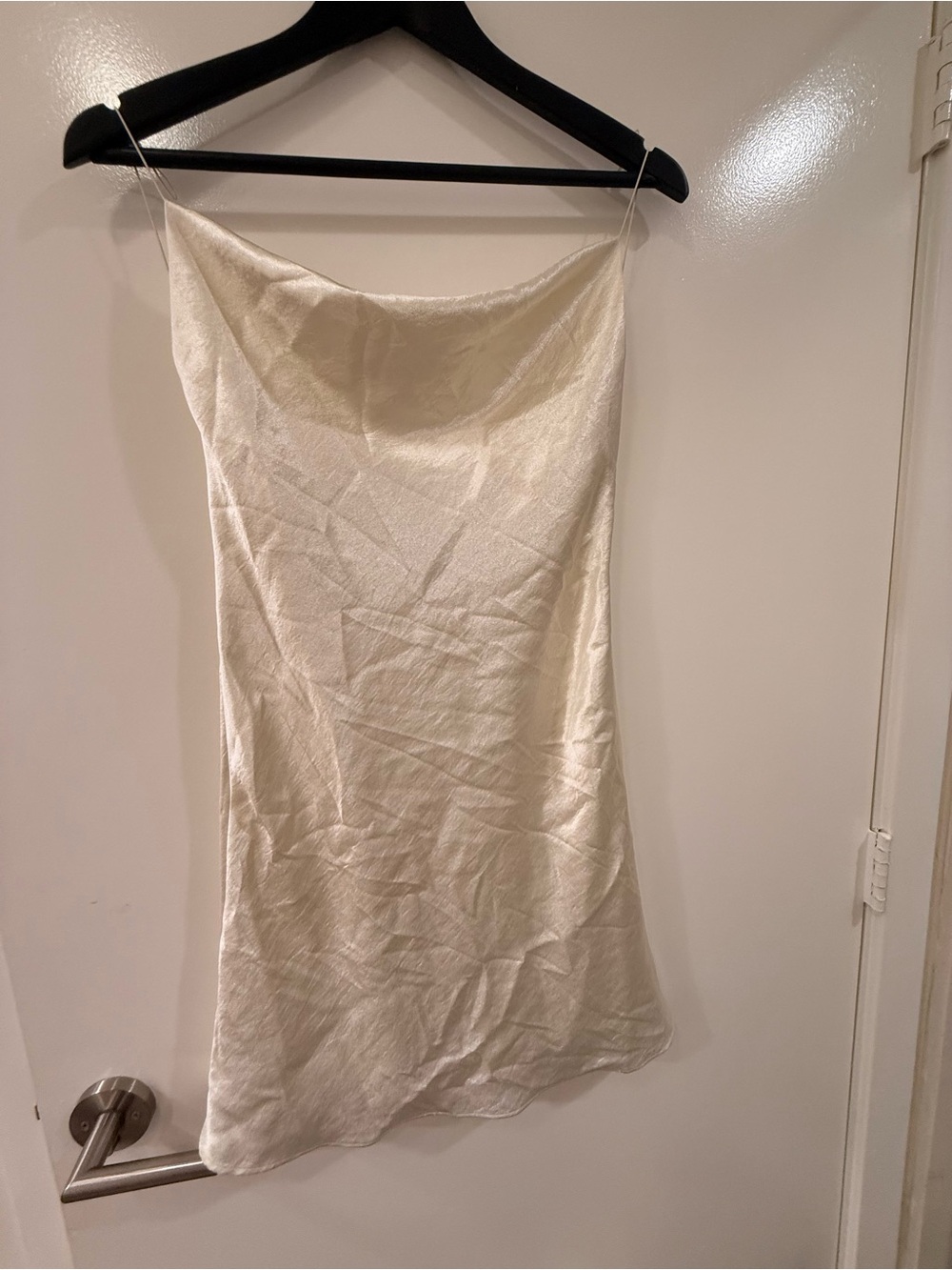 Double Zero Cream Satin Slip Dress